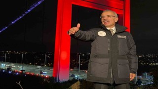 Ulaştırma ve Altyapı Bakanı Abdulkadir Uraloğlu bakımı devam eden FSM Köprüsünde incelemerde bulundu