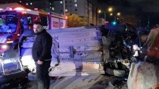 Ümraniyede alkollü sürücünün kullandığı araç takla atarak durabildi