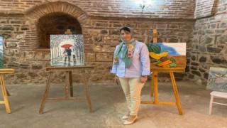 Yağlı boya resimleri tarihi Taşhan binasında sergilendi