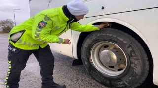 Yozgatta ticari araçlara yönelik kış lastiği denetimi yapıldı