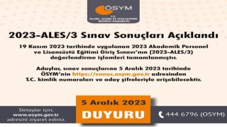2023-ALES/3 sonuçları açıklandı