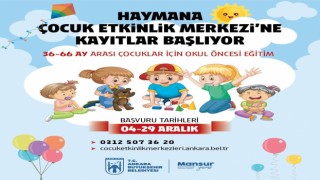 ABBnin Haymana Çocuk Etkinlik Merkezi için başvurular başladı