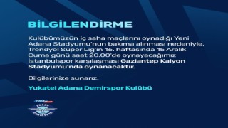 Adana Demirspor, İstanbulspor maçını Gaziantepte oynayacak