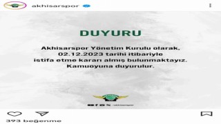 Akhisarsporda şok gelişme: Başkan ve yönetim kurulundan istifa kararı