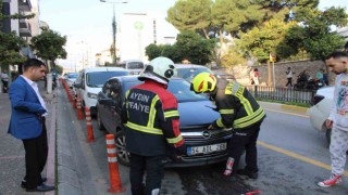 Araç yangını ihbarı ekipleri harekete geçirdi