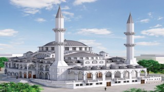Atila Aydınerin inşaatını başlattığı Hoca Hayri Efendi Merkez Camiinde çalışmalar sürüyor