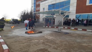 Babaeski Devlet Hastanesinde yangın tatbikatı