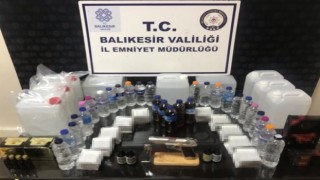 Balıkesirde sahte içki operasyonu