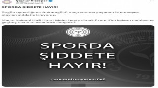 Çaykur Rizespordan hakem Halil Umut Melere yapılan saldırıya kınama