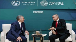 Cumhurbaşkanı Erdoğan, Özbekistanlı mevkidaşı Mirziyoyev ile görüştü