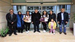 Denizlinin milli gururları evine döndü