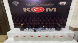 Didimdeki iş yerinde sahte alkol ele geçirildi