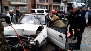 Direksiyonda fenalaşarak ağaca çarpan kamyonetin sürücüsü hayatını kaybetti