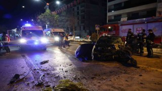 Elazığda ortalığın savaş alanına döndüğü kaza kamerada: 5 yaralı