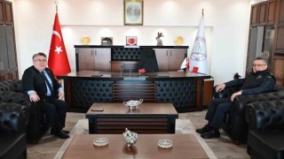 Emniyet Müdürü Sinan Ergenden Rektör Özölçere ziyaret