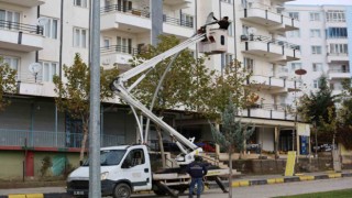 Erganide aydınlatma direkleri onarıma alındı