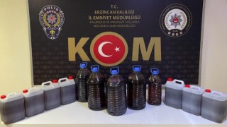 Erzincanda 80 litre sahte alkol ele geçirildi