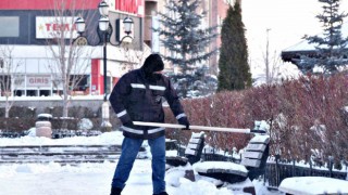 Erzurumda kar ve soğuk etkisini sürdürüyor