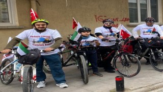 Filistine destek için 41 saat pedal çevirdiler