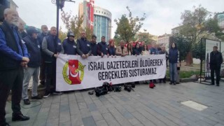 Gazeteciler İsrailin meslektaşlarına yönelik saldırılarını protesto etti