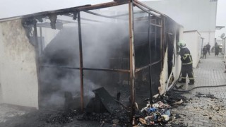 Hatayda konteyner da yangın