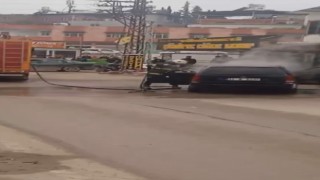Hatayda seyir halindeki otomobilde yangın