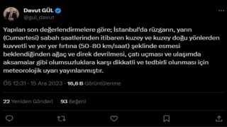 İstanbul için fırtına uyarısı yapıldı