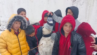 Kar yağışına en çok çocuklar sevindi