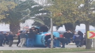 Kartalda kaza yapan araç takla attı: 1 yaralı