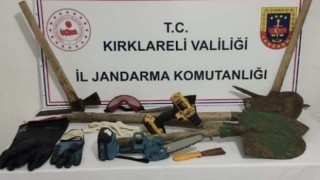 Kırklarelide kaçak kazı yapan şüpheliler yakalandı