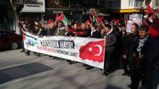 Kütahyada Filistine destek yürüyüşü
