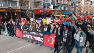 Kütahyada şehitleri anma ve Filistine destek yürüyüşü