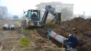 Lapsekide altyapı çalışmalarıyla su taşkınları önleniyor