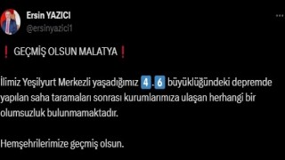 Malatya Valisi Yazıcı: Herhangi bir olumsuzluk bulunmamaktadır
