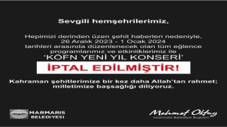Marmariste konserler iptal edildi