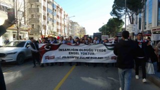 Muğlada Filistine destek yürüyüşü gerçekleştirildi