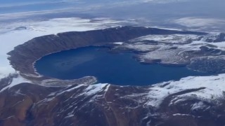 Nemrut Kalderasında muhteşem kar görüntüleri