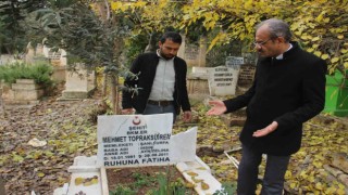 Şehit mezarına büyük saygısızlık