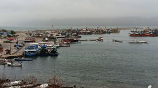 Şiddetli poyraz nedeniyle balıkçı tekneleri Amasra Limanına sığındı