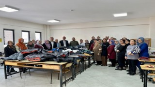 Simavda kursiyerlerin diktiği montlar Gazzeye gönderilecek