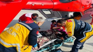 Şırnaktaki hasta ambulans helikopterle Vana getirildi