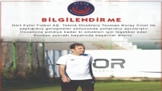 Sivas Dört Eylül Futbolda, Teknik Direktör Teoman Koray Cinel ile yollar ayrıldı