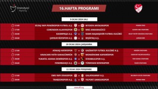 Süper Ligde 16, 19 ve 20. haftanın programı belli oldu