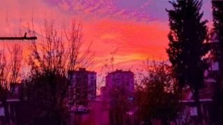 Tekirdağda kartpostallık manzara: Gökyüzü kızıla boyandı
