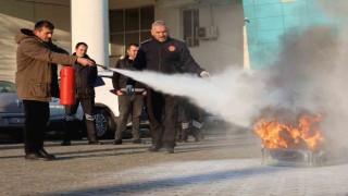 Terminal çalışanlarına yangına müdahale eğitimi