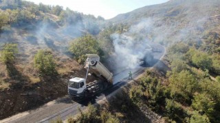 Terörden temizlenen bölgeler bitümlü sıcak karışım ile kaplandı