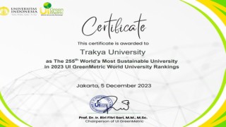 Trakya Üniversitesi “UI GreenMetrıc 2023” sıralamasında dünyanın en çevreci 255inci üniversitesi oldu