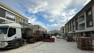Yunusemreden Muradiyede parke taşı döşeme çalışması