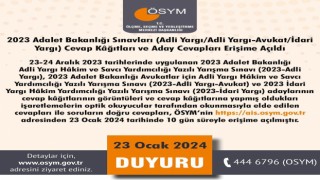 2023 Adalet Bakanlığı sınav sonuçları açıklandı