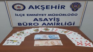 Akşehirde kumar baskını: 20 bin 275 lira ceza